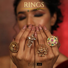 Load image into Gallery viewer, MULTIPLE Rings Golden Brass Ethnic adjustable
