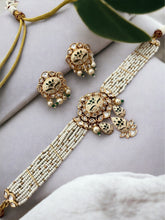 Load image into Gallery viewer, 22k Gold plated meenakari Tayani Choker Premium Statement Necklace set

