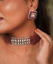 Load image into Gallery viewer, Ruby Moissanite Stone Choker Necklace set
