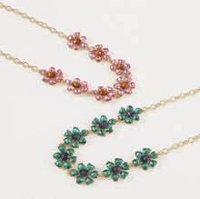 Load image into Gallery viewer, Designer Rhinestone Flower Statement Necklace  IDW
