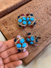 Load image into Gallery viewer, Turquoise Designer Sabya Stud Earrings
