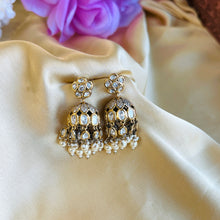 Load image into Gallery viewer, Tayani statement 22k Gold plated Pearl jhumki  Earrings
