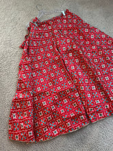 Load image into Gallery viewer, Red Patola Free size Soft Silk Skirt
