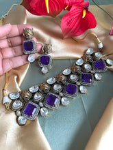 Load image into Gallery viewer, Jaguar Purple moissanite doublet Choker necklace set
