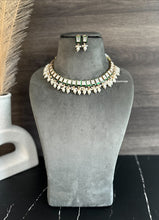 Load image into Gallery viewer, Uma Enamel Green Tayani Premium Necklace set
