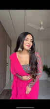 Load image into Gallery viewer, Pink Multicolor Ruffle lehenga  saree ready to wear Saree women clothing
