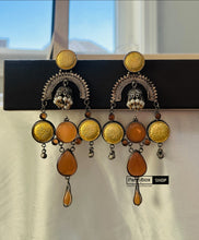 Load image into Gallery viewer, German silver Dangling long jhumka Earrings
