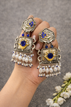 Load image into Gallery viewer, German silver lookalike Pachi Pearl Dangling earrings
