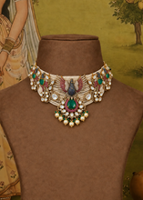 Load image into Gallery viewer, PB EXCLUSIVE Peacock Tayani Gold Plated Pearl Choker Necklace set
