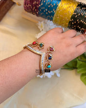 Load image into Gallery viewer, Moissanite Openable Baguette Multicolor Kada Bracelet
