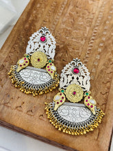 Load image into Gallery viewer, Fusion Dual Tone Ghungroo Chandbali Kashmiri earrings
