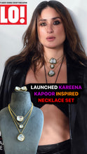 Load image into Gallery viewer, Kareena kapoor Dainty Uncut Kundan Green enamel Necklace set
