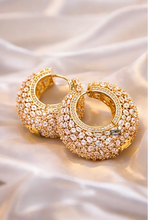 Load image into Gallery viewer, Evergreen Premium Solitaire Lookalike American Diamond Cz Hoops
