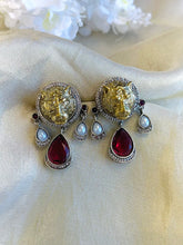Load image into Gallery viewer, Designer Sabya Jaguar inspired German Silver Ethnic earrings

