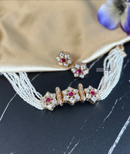 Load image into Gallery viewer, 22k gold plated Tayani Pearl Choker Necklace set
