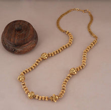 Load image into Gallery viewer, Simple Stunning Ball Antique Gold Plated Mala necklace
