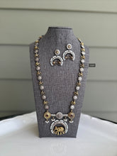 Load image into Gallery viewer, German Silver Long elephant  Dual tone Necklace  set
