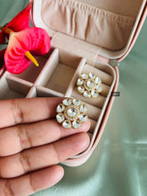 Load image into Gallery viewer, Round Flower American diamond moissanite Stud Earrings
