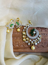 Load image into Gallery viewer, American diamond Golden pearl kundan Pendant pendant set
