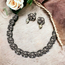 Load image into Gallery viewer, German Silver Cute elephant choker Necklace set
