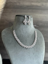 Load image into Gallery viewer, Victorian cz simple dainty Leaf  American Diamond Necklace set
