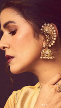 Load image into Gallery viewer, Cz kemp Floral Pearl Ethnic Ear cuff Temple earrings
