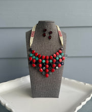 Load image into Gallery viewer, German Silver Red Turquoise Big Pearl Big necklace set
