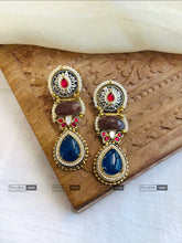 Load image into Gallery viewer, Multicolor Medium 92.5 pachi kundan earrings
