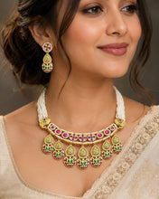 Load image into Gallery viewer, Kundan Designer Meenakari Pearl Necklace set
