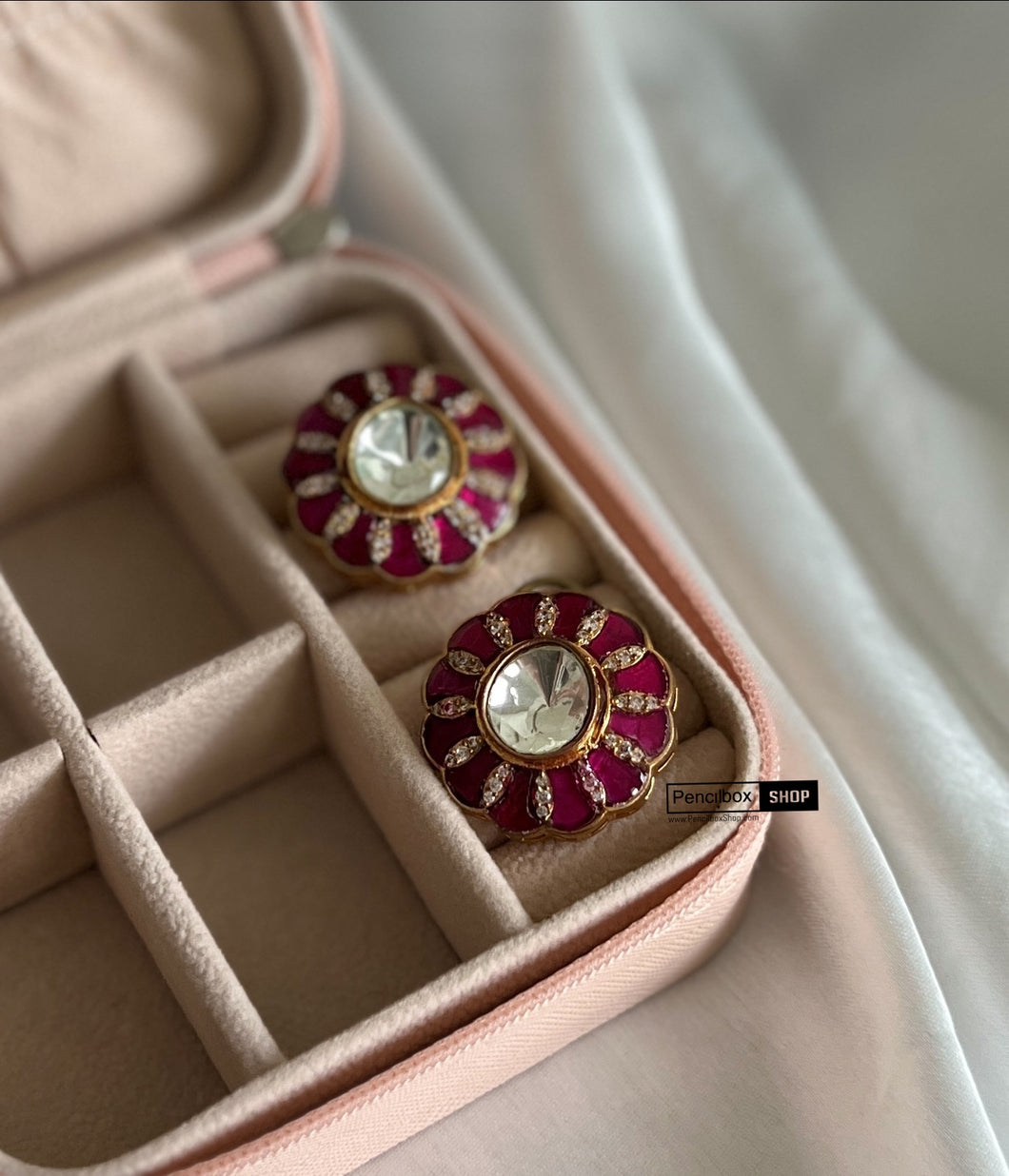 22k Gold plated American diamond moissanite Stud Earrings