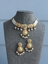 Load image into Gallery viewer, Tayani Meenakari 22k gold plated Simple Dainty Choker necklace set
