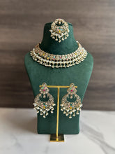 Load image into Gallery viewer, Aarohi Multicolor Golden Polki Necklace Set with maangtikka
