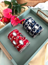 Load image into Gallery viewer, Handmade Mirror Openable  adjustable Cuff Bandhej Fabric bangle Kada
