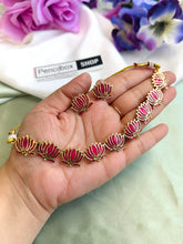 Load image into Gallery viewer, TRENDING Enamel Lotus Choker Necklace set

