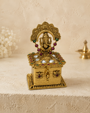 Load image into Gallery viewer, Ganesha Ruby Green Kumkum Box Sindoor Box
