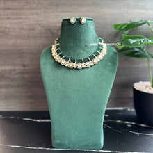 Load image into Gallery viewer, Nitya Green Hydro Stone gold plated Tayani Necklace set.
