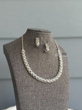 Load image into Gallery viewer, Silver Hasli American Diamond Dainty Necklace set
