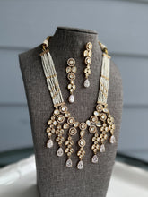 Load image into Gallery viewer, Rish 22k Gold plated White Tayani drop Premium Necklace set
