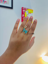 Load image into Gallery viewer, Deer Pachi Kundan Golden Adjustable Ring
