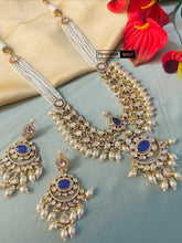 Load image into Gallery viewer, Double Layered Purple Doublet Tayani 22k gold plated necklace set
