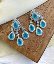 Load image into Gallery viewer, Doublet American Diamond premium Cz Danglers Statement Earrings
