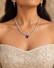 Load image into Gallery viewer, American diamond  Victorian Heart Simple dainty necklace set
