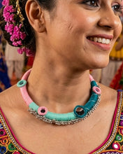 Load image into Gallery viewer, Handmade Thread Mirror Hasli Necklace
