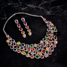 Load image into Gallery viewer, VIRAL Multicolor Rainbow Premium Solitaire Designer Necklace set
