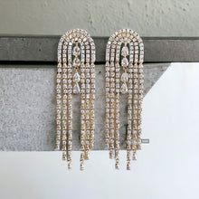 Load image into Gallery viewer, American diamond tassel Long Dangling Earrings
