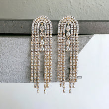 Load image into Gallery viewer, American diamond tassel Long Dangling Earrings

