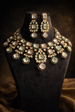 Load image into Gallery viewer, Multicolor Bridal Statement uncut kundan Cz Necklace set
