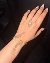 Load image into Gallery viewer, Golden Tear Drop Solitaire Adjustable HandCuff Celebrity
