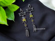 Load image into Gallery viewer, German silver Long Tribal Bohemian Dangling Earrings
