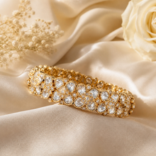 Load image into Gallery viewer, Moissanite Sunheri 22k Gold Plated Cz Openable Kada Bangle
